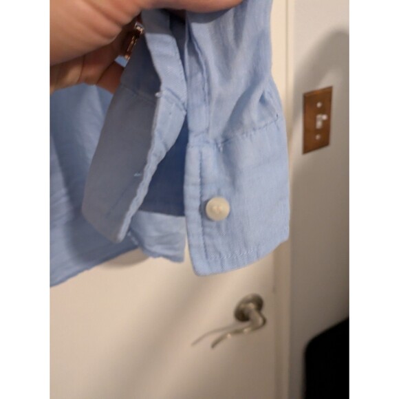 GAP women's 100% linen blue breathable spring summer boyfriend fit shirt M - Picture 6 of 8